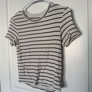 American Eagle Outfitters Black and White Striped Tee